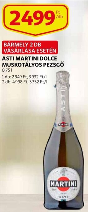 Auchan Asti Martini dolce muskootályos pezsgő 0,75 l ajánlat