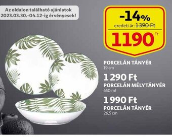 Auchan Porcelán tányér 1 db ajánlat