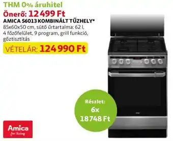 Auchan Amica 56013 kombinált tűzhely 1 db ajánlat