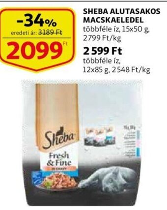 Auchan Sheba alutasakos macskaeledel 15 x 50 g ajánlat