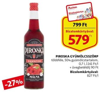 Auchan Piroska gyümölcsszörp 0,7 l ajánlat