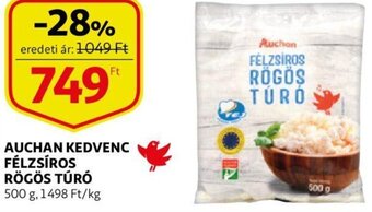 Auchan Auchan kedvenc félzsíros rögös túró 500 g ajánlat