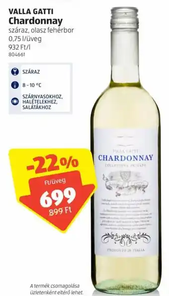 Valla Gatii chardonnay 0,75 l