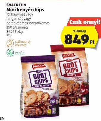 ALDI Snack Fun mini kenyérchips 250 g ajánlat