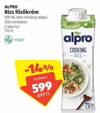ALDI Alpro rizs főzőkrém 250 ml ajánlat