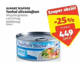 ALDI Almare Seafood tonhal olívaolajban 160 g ajánlat