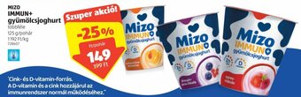 ALDI Mizo immun+ gyümölcsjoghurt 125 g ajánlat
