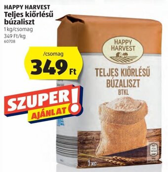 ALDI Happy Harvest teljes kiőrlésű búzaliszt 1 kg ajánlat