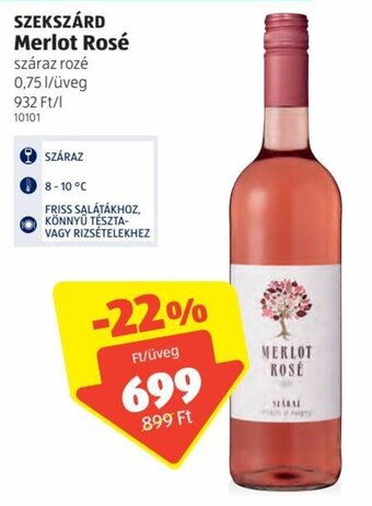 ALDI Szekszárd merlot rosé 0,75 l ajánlat