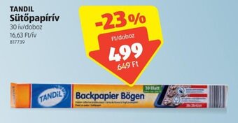 ALDI Tandil sütőpapírív 30 ív ajánlat
