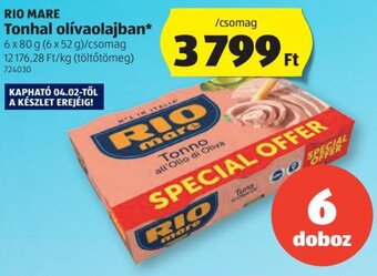 ALDI Rio Mare tonhal olívaolajban 6 x 80 g ajánlat