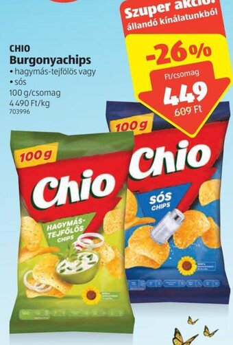 ALDI Chio Burgonyachips 100 g ajánlat