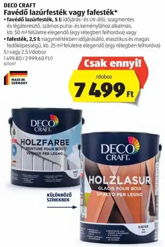 ALDI Deco Craft favédő lazúrfesték vagy fafesték 5 l ajánlat