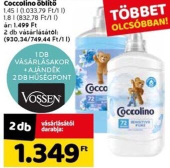 Spar Coccolino öblítő 1,45 / 1,8 l ajánlat