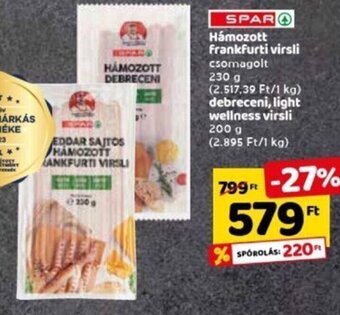 Spar Spar hámozott frankfurti virsli 200 / 230 g ajánlat