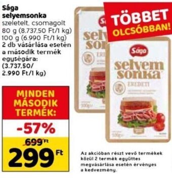 Spar Sága selyemsonka 80 / 100 g ajánlat