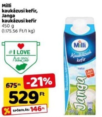 Spar Milli kaukázusi kefir janga kaukázusi kefir 450 g ajánlat