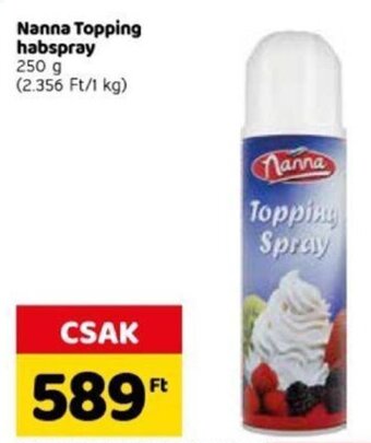 Spar Nanna topping habspray 250 g ajánlat