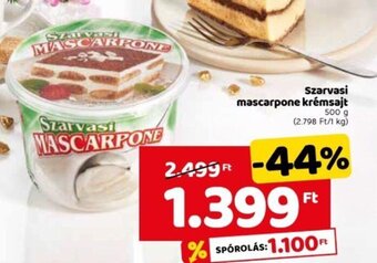 Spar Szarvasi mascarpone krémsajt 500 g ajánlat
