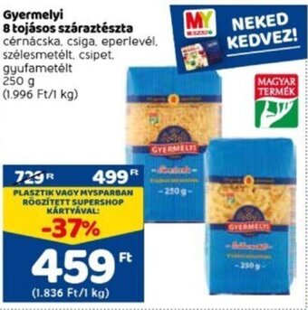 Spar Gyermelyi 8 tojásos száraztészta 250 g ajánlat