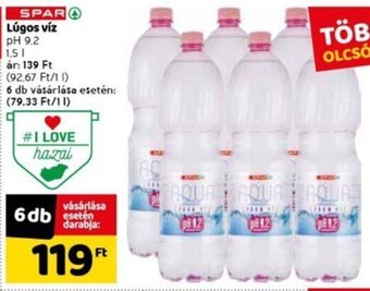 Spar Spar lúgos víz 1,5 l ajánlat