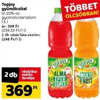 Spar Topjoy gyümölcsital 1,5 l ajánlat