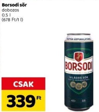 Spar Borsodi sör 0,5 l ajánlat