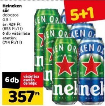 Spar Heineken sör 0,5 l ajánlat