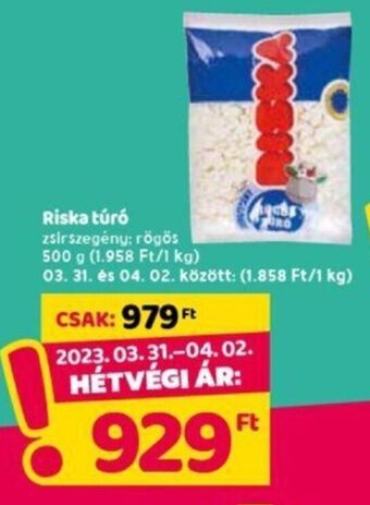 Spar Riska túró 500 g ajánlat