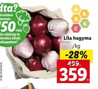 Lidl Lila hagyma 1 kg ajánlat