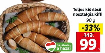 Lidl Teljes kiőrlésű nosztalgia kifli 90 g ajánlat