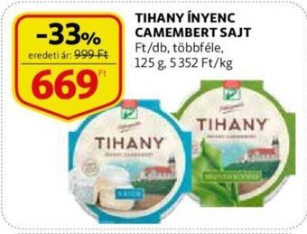 Auchan Tihany ínyenc camembert sajt 125 g ajánlat