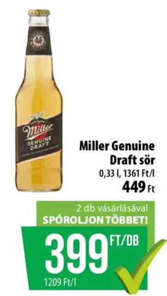 Coop Miller genuine draft sör 0,33 l ajánlat