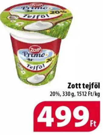 Coop Zott tejföl 330 g ajánlat