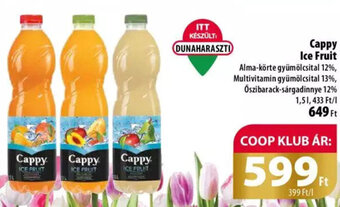 Coop Cappy Ice fruit 1,5 l ajánlat