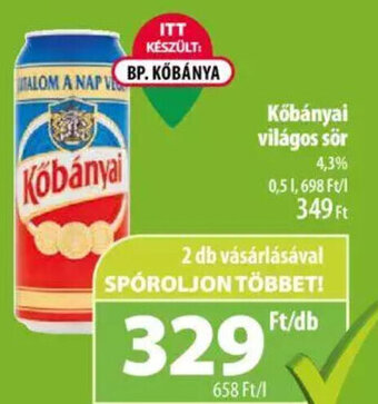 Coop Kőbányai világos sör 0,5 l ajánlat