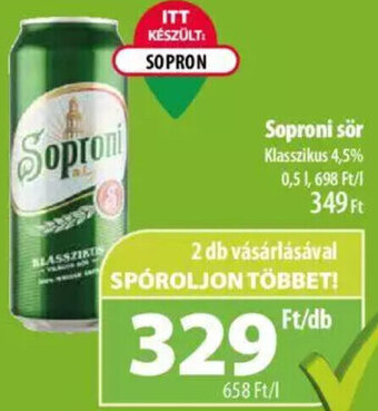 Coop Soproni sör 0,5 l ajánlat