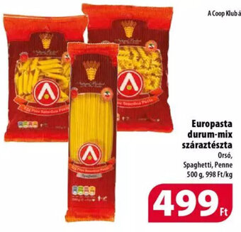Coop Europasta durum-mix száraztészta 500 g ajánlat