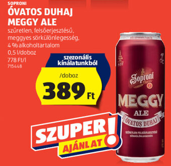 ALDI Soproni óvatos duhaj meggy ale 0,5 l ajánlat