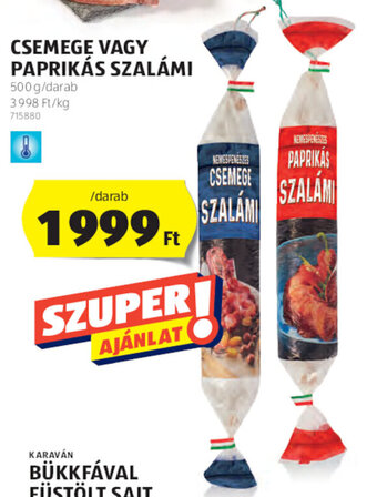 ALDI Csemege vagy paprikás szalámi 500 g ajánlat