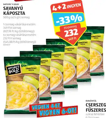 ALDI Nature's Gold káposzta 500 g ajánlat