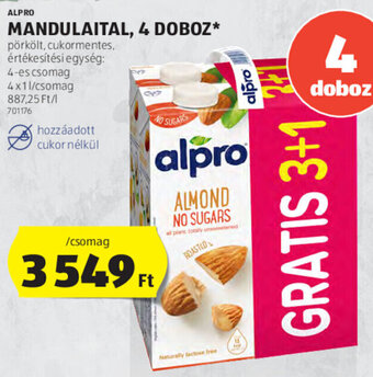 ALDI Alpro mandulaital 4 x 1 l ajánlat