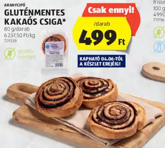 Aranycipó gluténmentes kakaós csiga 80 g