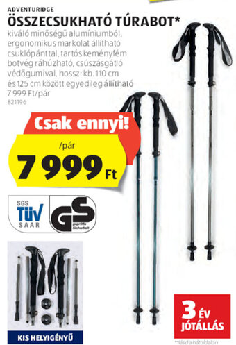 ALDI Adventuridge összecsukható túrabot 1 pár ajánlat