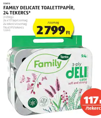 ALDI Tento family delicate toalettpapír 24 tekercsTento ajánlat