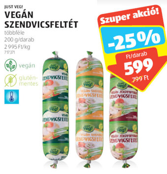 ALDI Just Veg! Vegán szendvicsfeltét 200 g ajánlat