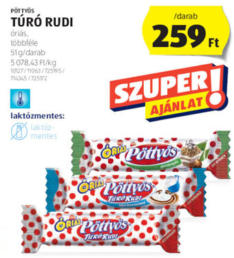 ALDI Pöttyös túró rudi 51 g ajánlat