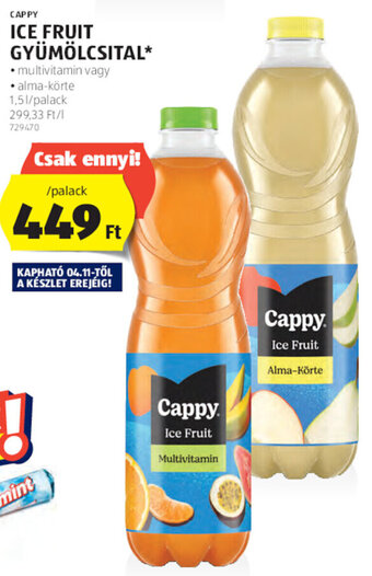ALDI Cappy Ice fruit gyümölcsital 1,5l ajánlat