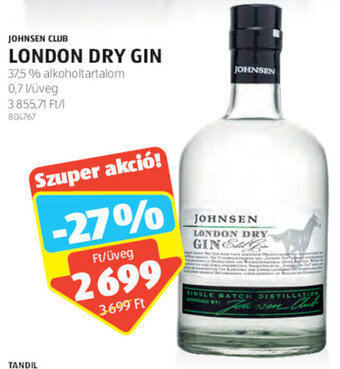 Johnsen Club london dry gin 0,7 l