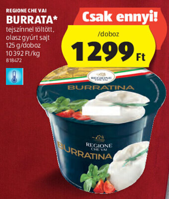ALDI Regione Che Vai burrata 125 g ajánlat